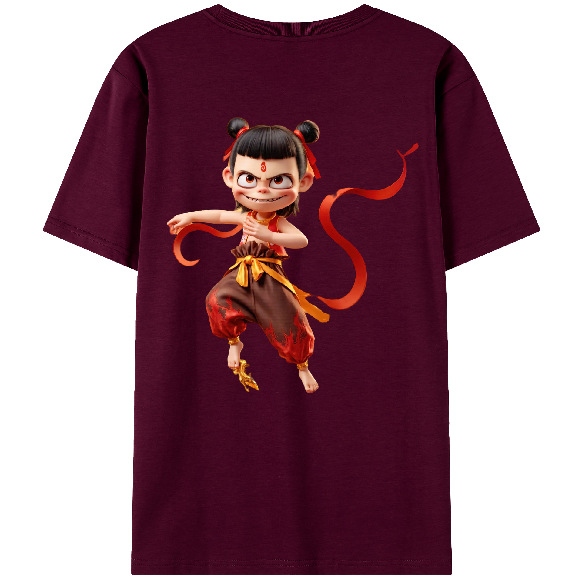 （画像用） Ne Zha 2 ナタ 魔童の大暴れ レディース半袖Tシャツ(バックプリント)